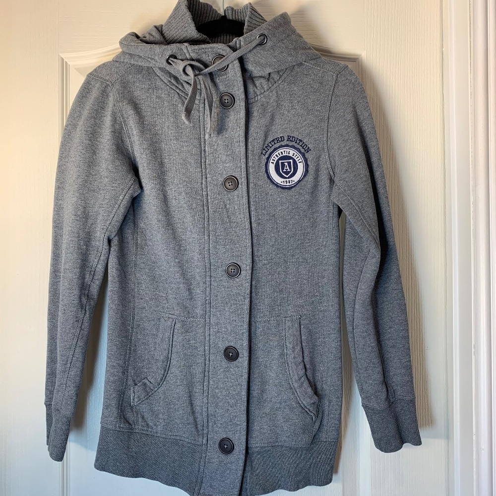 Twik Collegiate Hoodie Jacket – Grey, Preppy  Classic ( XS‎ )